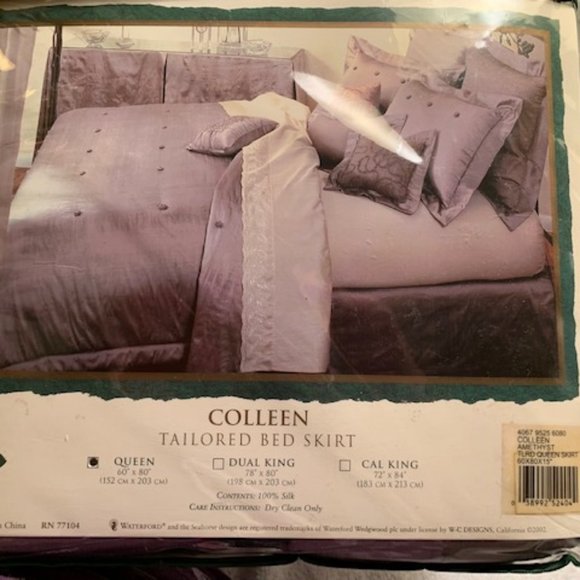 2 X HOST PICK!!! Waterford Tailored Silk Bed Skirt NWOT - Picture 1 of 5